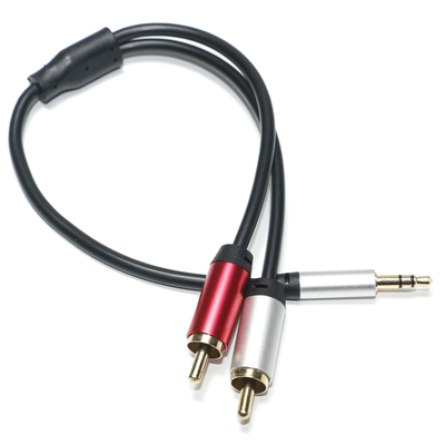 kopen Digitale Audio Kabel 3.5 MM 2/1 Zwart PVC Wit Rood Plated Aluminium Gouden Connector Voor Auto Audio online manufacture