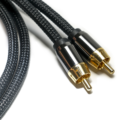 kopen RCA Digitale Audio Kabel 3.5 MM Knit nylon Touw Plated Aluminium Shell Golden Connector Premium Kwaliteit Voor Soundbar online manufacture