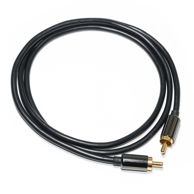 kopen RCA Digitale Audio Kabel 3.5mm Uitgang 1/1 Dubbele Mannelijke Plaat Metaal Zwart PVC Aluminium 1.2M Voor Sound bar Auto Audio online manufacture
