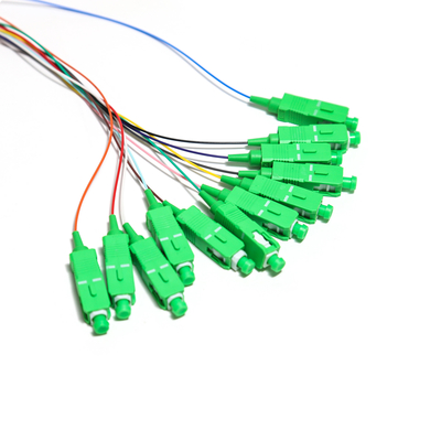 SC APC 12core Fanout Glasvezel Pigtail SM Simplex 1.5M Optische Vezel Pigtail/Planar Lightwave Circuit splitter