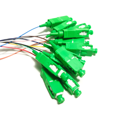 SC APC 12core Fanout Glasvezel Pigtail SM Simplex 1.5M Optische Vezel Pigtail/Planar Lightwave Circuit splitter