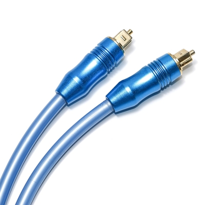 Blauwe Geplateerde Aluminium Shell For Amplifier Soundbar 1.5M 3M 5M van de Toslink het Digitale Optische Audiokabel OD5.0