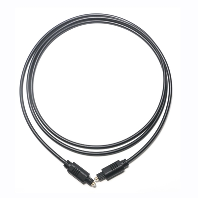 Zwart Toslink OD4.0 Glasvezelkabel Pvc Injectie Vierkante Ject Plated Gold Poort 1M 1.5M 3M voor Soundbar Cd-speler