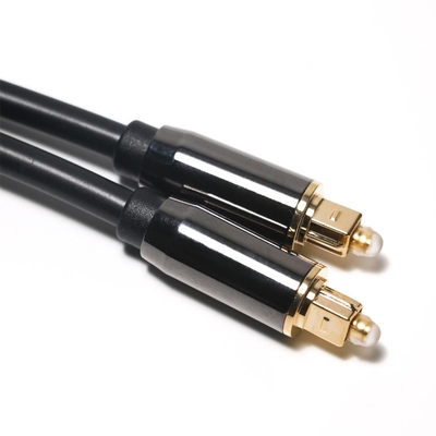 Professionele Toslink plastic optische kabel Zwarte nylon vlecht Glasvezel Digitale Audio kabel Met Goud