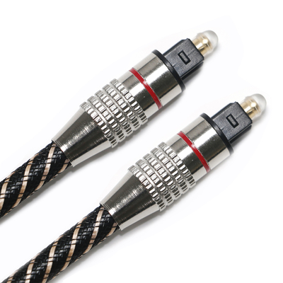 Red & Toslink Digitale Audio Kabel Nylon Gevlochten Geweven Touw OD4.0 Vermetalen Connector 1.2M 1.5M 2M 3M