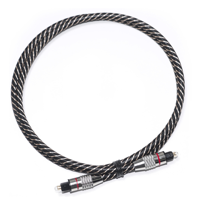 Red & Toslink Digitale Audio Kabel Nylon Gevlochten Geweven Touw OD4.0 Vermetalen Connector 1.2M 1.5M 2M 3M