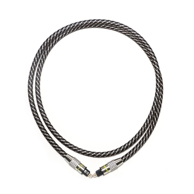 Gele TOSLINK optische audiokabel Nylon gevlochten OD4.0 metalen vergulde connector