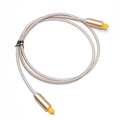 Toslink Knited Touw Met Plated Frosted Metal Shell OD4.0 Plug Voor Auto Speaker Digitale Kabel Soundbar