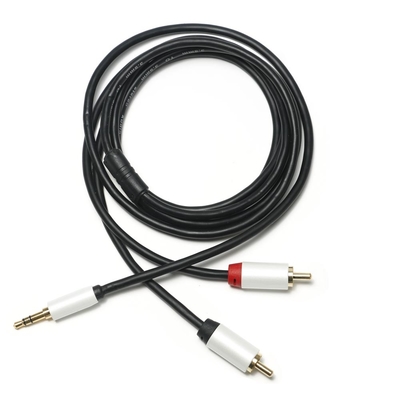 Digitale Audiokabel 2/1 Wit Geplateerd Metaal Shell Golden Connector 1M 2M 3M RCA van 3,5 mm voor Soundbar-Autoaudio