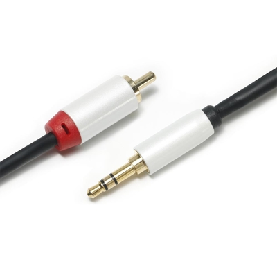 Digitale Audiokabel 2/1 Wit Geplateerd Metaal Shell Golden Connector 1M 2M 3M RCA van 3,5 mm voor Soundbar-Autoaudio