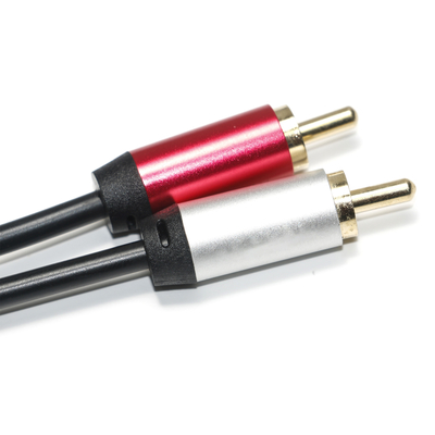 Digitale Audio Kabel 3.5 MM 2/1 Zwart PVC Wit Rood Plated Aluminium Gouden Connector Voor Auto Audio