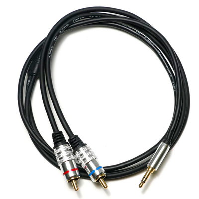 Factory oulet RCA 3.5MM Audio Kabel Rood Blauw Velg PCV Cover Plated Legering Voor CD TV Soundbar