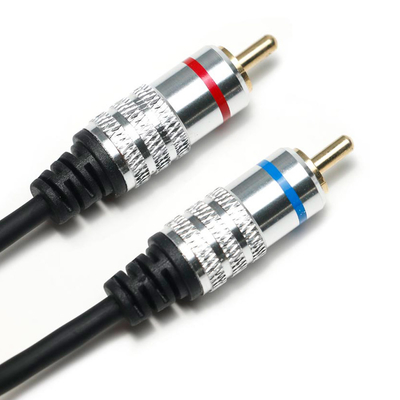 Factory oulet RCA 3.5MM Audio Kabel Rood Blauw Velg PCV Cover Plated Legering Voor CD TV Soundbar