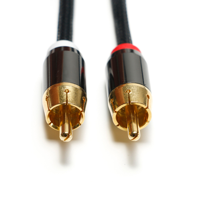RCA 3.5 MM Digitale Audio Kabel 2/1 Gebreide Touw Vergulde Gouden Poort Voor Soundbar Car Audio