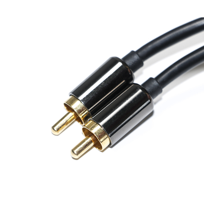RCA Digitale Audio Kabel 3.5mm Uitgang 1/1 Dubbele Mannelijke Plaat Metaal Zwart PVC Aluminium 1.2M Voor Sound bar Auto Audio