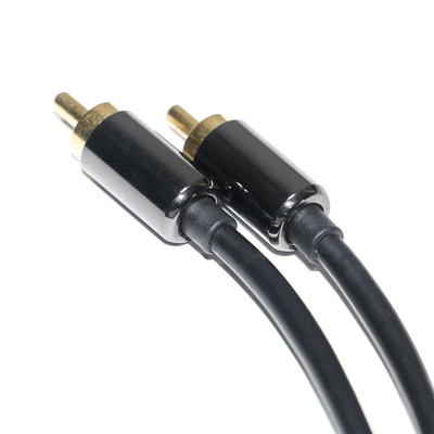 RCA Digitale Audio Kabel 3.5mm Uitgang 1/1 Dubbele Mannelijke Plaat Metaal Zwart PVC Aluminium 1.2M Voor Sound bar Auto Audio