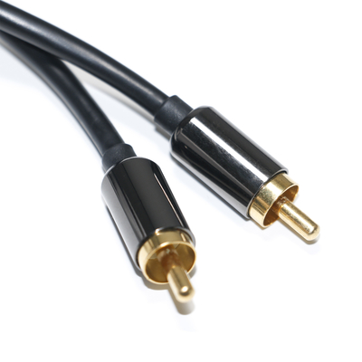 RCA Digitale Audio Kabel 3.5mm Uitgang 1/1 Dubbele Mannelijke Plaat Metaal Zwart PVC Aluminium 1.2M Voor Sound bar Auto Audio