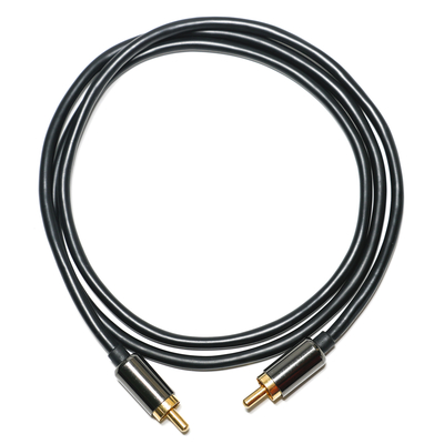 RCA Digitale Audio Kabel 3.5mm Uitgang 1/1 Dubbele Mannelijke Plaat Metaal Zwart PVC Aluminium 1.2M Voor Sound bar Auto Audio