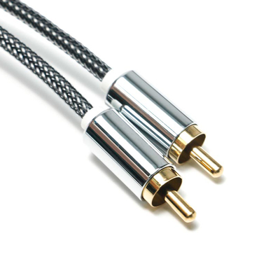 RCA Splendid Black Nylon Knited Aluminium Shell OD6.0 Voor soundbar HiFi luxe Car audio 1.5M