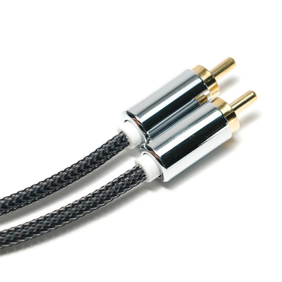 RCA Splendid Black Nylon Knited Aluminium Shell OD6.0 Voor soundbar HiFi luxe Car audio 1.5M