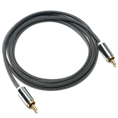 RCA Splendid Black Nylon Knited Aluminium Shell OD6.0 Voor soundbar HiFi luxe Car audio 1.5M