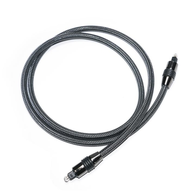 Toslink Zwart Nylon Gevlochten Metalen Shell OD6.0 Voor Uitgang Digitale Luidspreker TV Kabel 1.2M