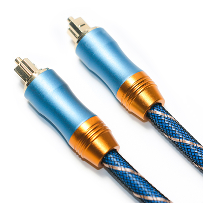 Toslink Digitale Kabel Premium OD6.0 Gebreid Touw Plated Frosted Shell Vierkante Interface Blauw 1.5M HiFi Geluid Voor Subwoofer