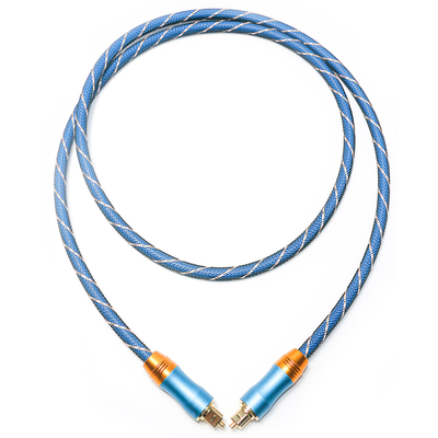 Toslink Digitale Kabel Premium OD6.0 Gebreid Touw Plated Frosted Shell Vierkante Interface Blauw 1.5M HiFi Geluid Voor Subwoofer