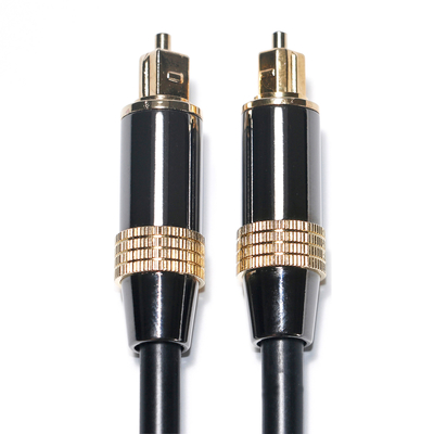 Toslink digitale kabel OB6.0 PVC touw vergulde zwarte metalen rand gouden interface 1,2M 2M