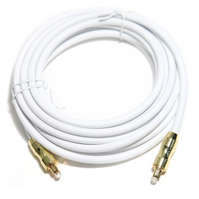 Toslink Digitale Audio Glasvezelkabel OD5.0 Knited Touw Plated Gold Shell 1.2M Voor Audiophile Outdoor Speake