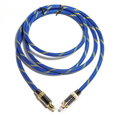 Toslink Didital Optische Kabel Plated Golden 4K Poort geweven Blauw Touw Coaxiale HiFi geluid Voor Audiofiele HiFi 1.2M 2M