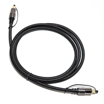 TOSLINK Optische Audio Kabel OD5.0 Blakc Knite Touw Plated Legering Shell Goud Interface 0.8M 1.2M Voor Home theater Soundbar