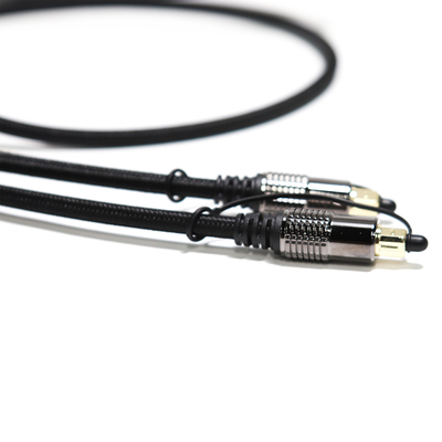 TOSLINK Optische Audio Kabel OD5.0 Blakc Knite Touw Plated Legering Shell Goud Interface 0.8M 1.2M Voor Home theater Soundbar