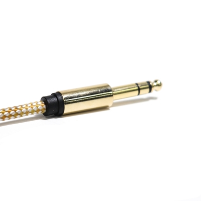 Guita String RCA Audio Kabel 6.35MM Gebreide Touw Fijne Metalen Interface 0.8M