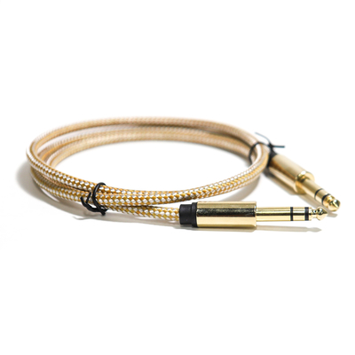 Guita String RCA Audio Kabel 6.35MM Gebreide Touw Fijne Metalen Interface 0.8M