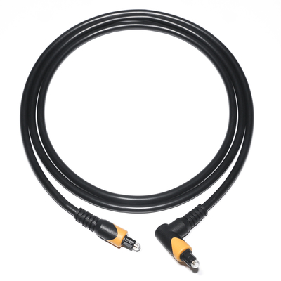 Fabriek Outlet Toslink Optische glasvezel audio kabel Man Zwart Geel PVC 90° Vierkant Toslink plastic optische kabel