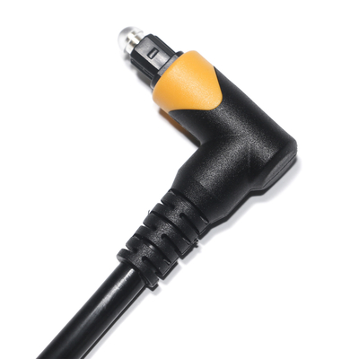 Fabriek Outlet Toslink Optische glasvezel audio kabel Man Zwart Geel PVC 90° Vierkant Toslink plastic optische kabel