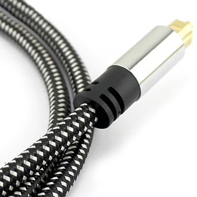 Digitale Optische Audio Toslink Gevlochten Kabel OD5.0 Plated Zilver Aluminium Shell Voor Versterker Soundbar 1.5M 3M 5M