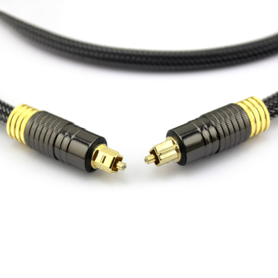 Factory Outlet Premium digitale optische audio Toslink 24K vergulde gouden gebreid touw 1.2M