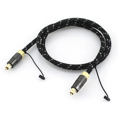 1.2M Gouden Toslink-audiocabel voor audiofiele subwooferluidspreker met textuurde schelp en mannelijke op mannelijke connector
