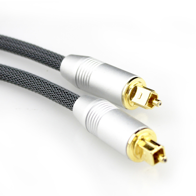 [Factory Outlet] Toslink Vergulde Gouden Zilveren Poort Gebreid Touw Voor Audiofiele HiFi Subwoofer Luidspreker 1.2M 2M