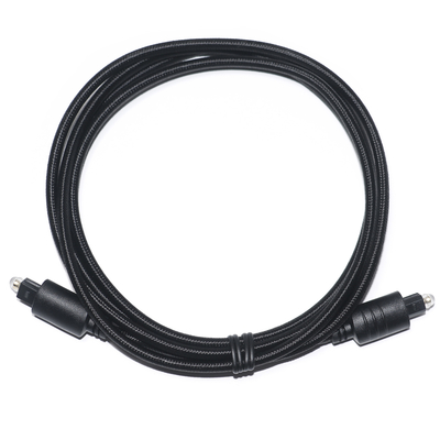 TOSLINK digitale audiokabel Black Knited Rope Plated Gold ronde poort voor dvd-speler 1M 2M 3M
