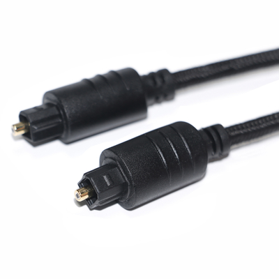 TOSLINK digitale audiokabel Black Knited Rope Plated Gold ronde poort voor dvd-speler 1M 2M 3M