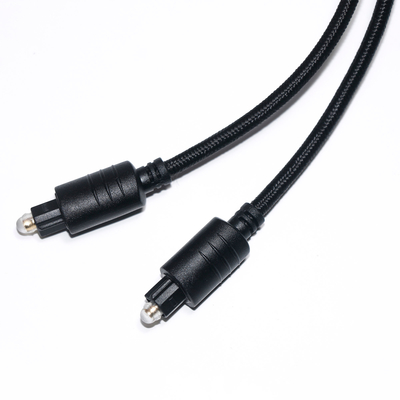 TOSLINK digitale audiokabel Black Knited Rope Plated Gold ronde poort voor dvd-speler 1M 2M 3M
