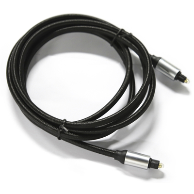 Toslink Digitale Glasvezelkabel OD4.0 Gevlochten Kabel Plastic Plated Metal Shell Ronde Connector Voor Soundbar Cd-speler