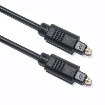 Zwart Toslink OD4.0 Glasvezelkabel Pvc Injectie Vierkante Ject Plated Gold Poort 1M 1.5M 3M voor Soundbar Cd-speler