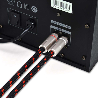 ROHS RCA digitale audiokabel SPDIF 3,5 mm verguld met textuur gebreid touw 5.1