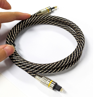 Geel Nylon Geflechte OD4.0 Toslink Optische Digitale Audio Kabel HiFi Sound Coaxial Audio Kabel Voor Soundbar