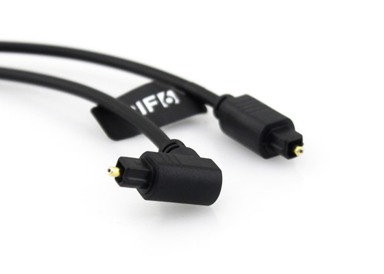 Het goud plateerde 4.0mm 90 Graad Optische Kabel, Audio de Optische Vezelkabel van Toslink