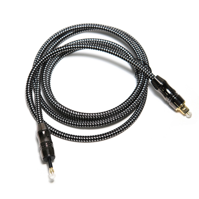 Digitale gevlochten TOSLINK optische audiokabel vergulde 4K metalen connecotr voor theater Soundbar